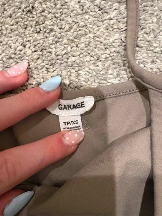 Garage Slim Spaghetti Strap Tank Top in Taupe Brown - Picture 2 of 3